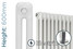 DQ-MD2E-600-W-TH - DQ Modus Electric 2 Column Horizontal Radiator H600mm x W1060mm DQ-MD2E-600-W-TH - DQ Modus Electric 2 Column Horizontal Radiator H600mm x W1060mm
